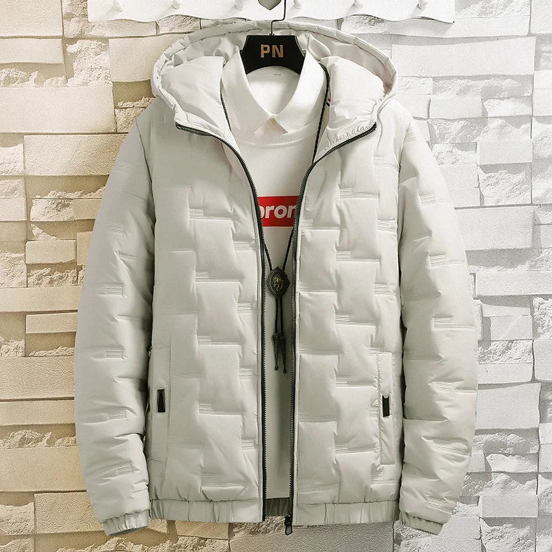 2025 New Winter New Cotton Jacket Men's Baseball Collar Mesh Pressed Lightweight Cotton Jacket Vintage Flight Casual Long Sleeve