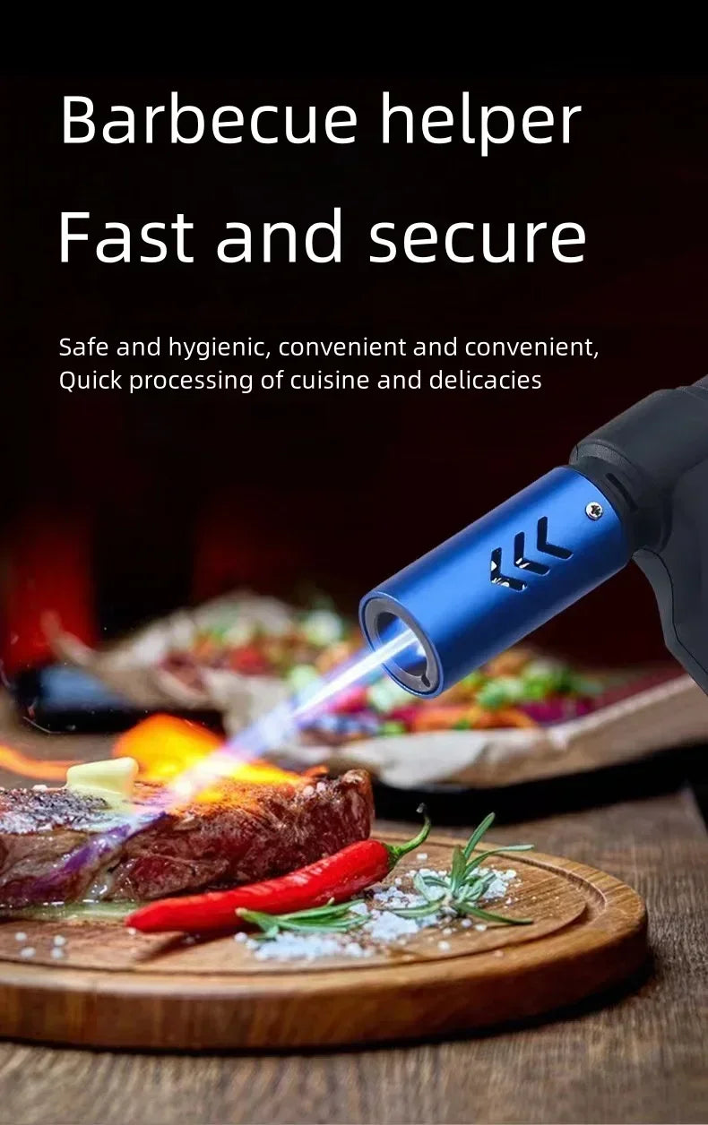 HONEST Windproof Spray Gun Strong Blue Fire Butane Gas Torch Lighter Outdoor BBQ Kitchen Jewelry Welding Cigar Lighters Smoking
