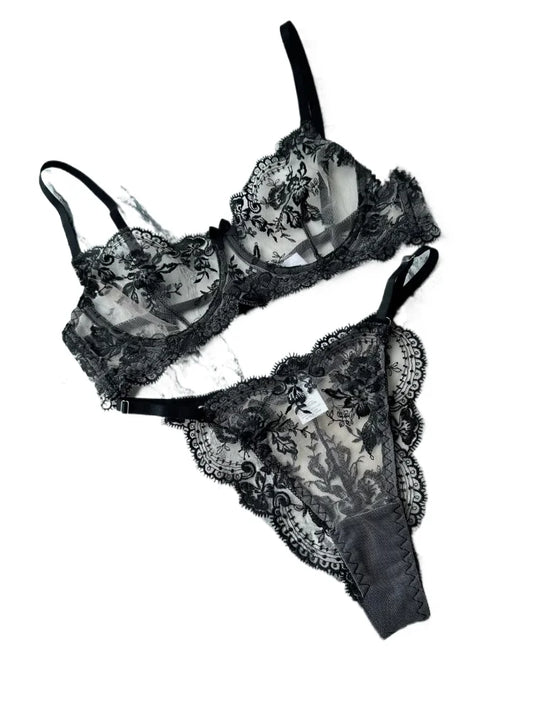 Bestseller 2026 New Arrival Embroidery Purple Ladies Bra Ultrathin Cup Lift Gather Sensual Mood Fashion Daily Women Lingerie Set