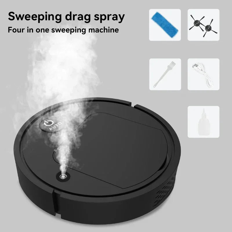 4-in-1 Automatic Intelligent Sweeping Robot Mopping Vacuuming Strong Cleaning Air Purification Spray Humidification Floor Mop