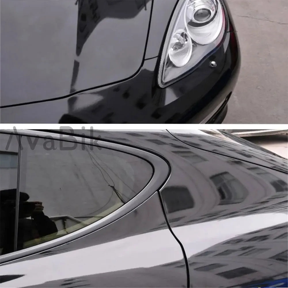 50cm x 1/2/3m Retail Gloss Black Vinyl Car Wrap Film PET Car Body Color Change Stickers DIY Styling Decal With Air Release