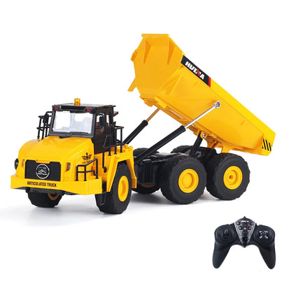Huina 1553 RC Truck 2.4G Remote Control Alloy Dump Excavator Electric Tractor Engineering Vehicle Model Kid Toy Boy Xmas Gifts