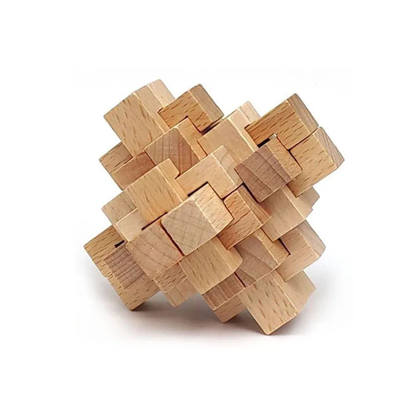 Metal and Wooden Brain Teaser Puzzles 3D Unlock Interlocking Disentanglement Educational Logic IQ Toys For Kids & Adults