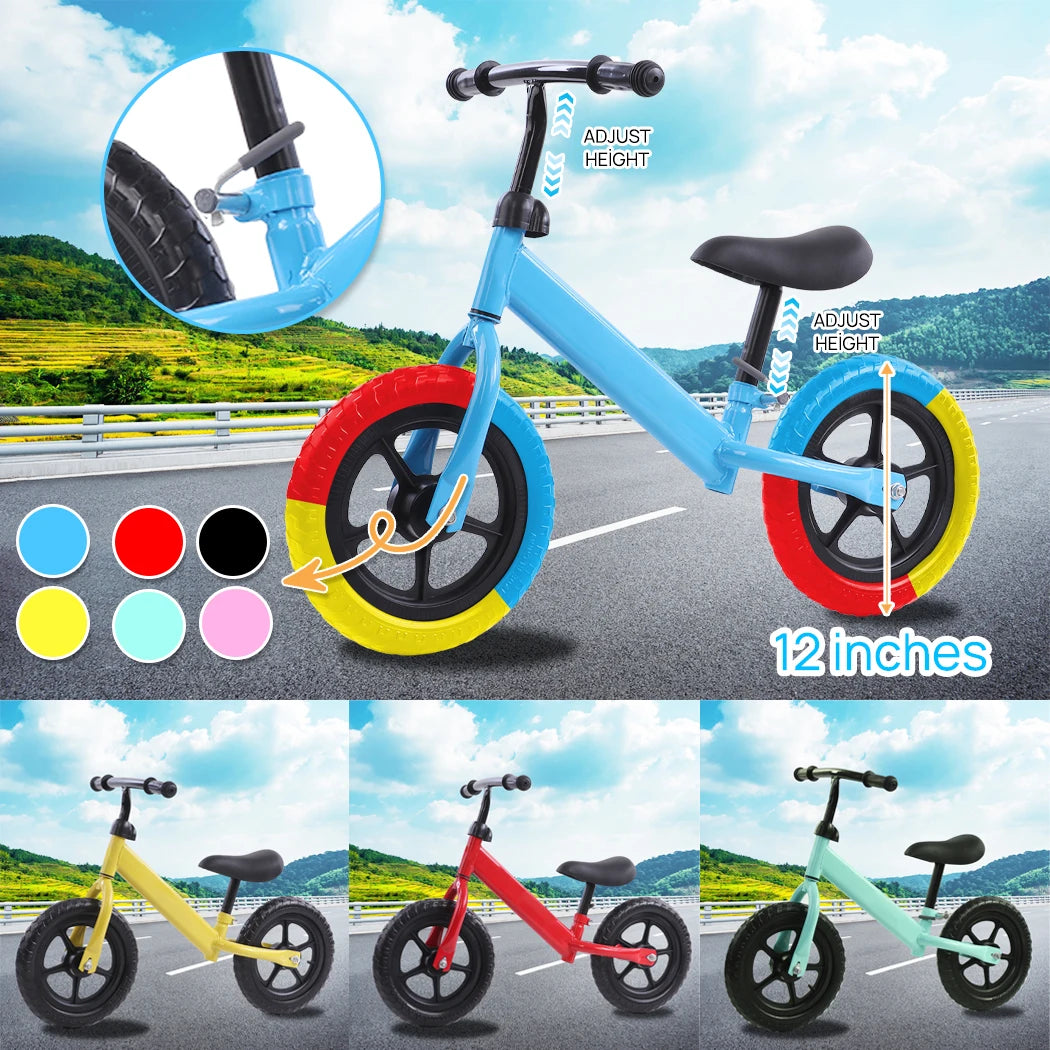 PORIYA Kids Balance Bike Ride On Toys Push Bicycle 12" Children Outdoor Toddler Safe