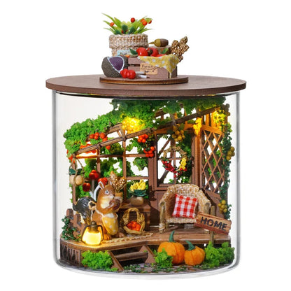 Wooden Mini DIY Doll house Kit For  Making And Assembling Room Models Toys Home And Bedroom Decorations With Furniture Dollhouse