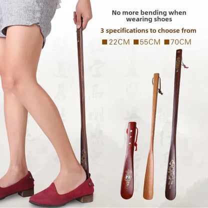Extra Long Wooden Shoe Horn Chicken Wing Wood Real Wood Shoe Insert Shell Shoe Horn Wooden Shoe Assistant