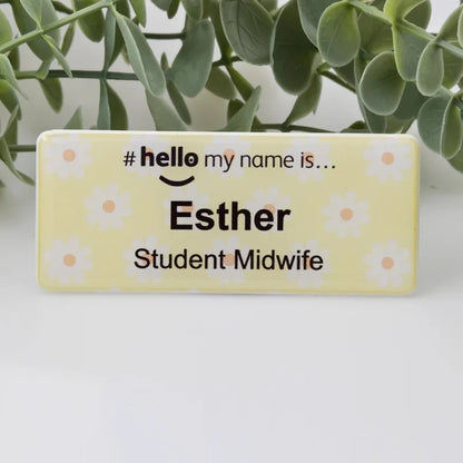 Personalized Custom Name, Rainbow Polka Dot Hello My Name Is, Name Badge Nurse, Midwife Hospital, Doctor Nurse, Intern