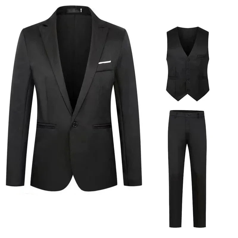 Men Suits Wedding 3 Pieces Elegant 2 Outfit Set Blazers Fashion  Business Classic Jackets Vest Pants 2024 Formal Clothing