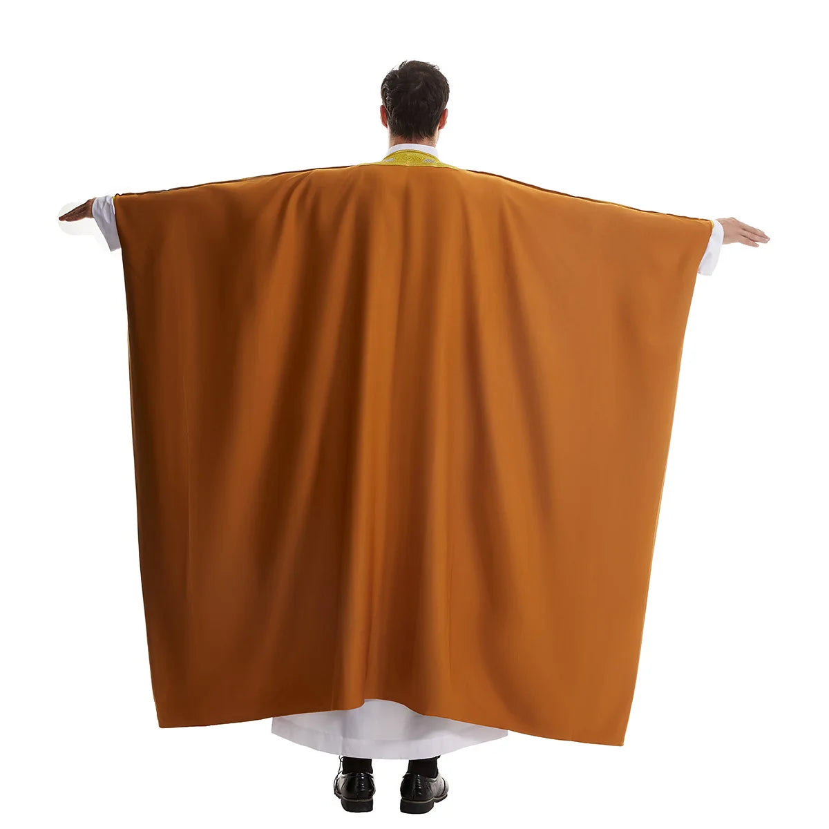 Islamic Men Kimono Woolen Sweater Eid Al Fitr Ramadan Muslim Dress Saudi Arabian Embroidered Robe