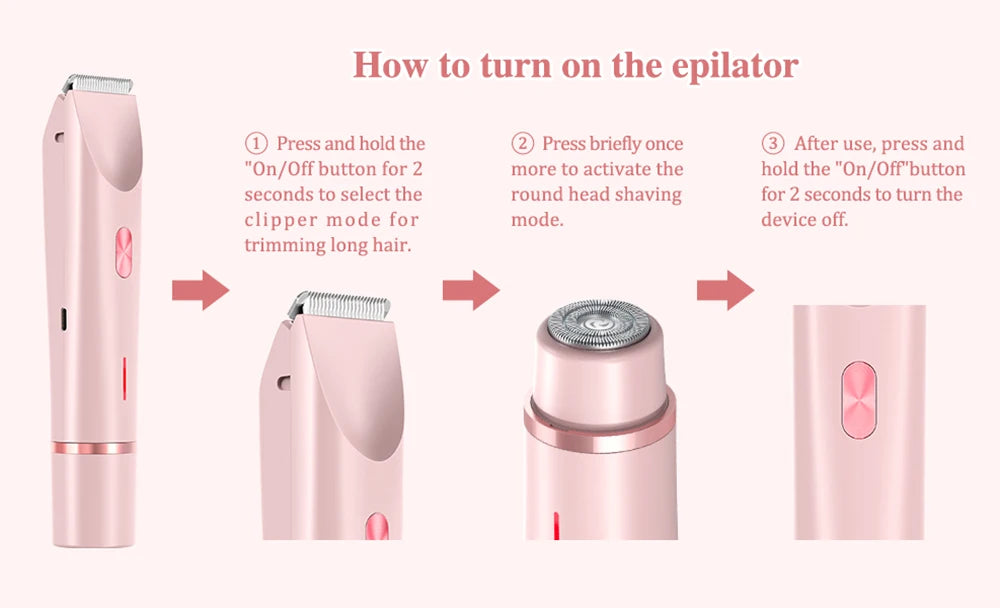 Electric Razor Woman Shaver Painless Mustache Epilator Leg Bikini Body Hair Trimmer for Women Facial Epilator Hair Remover