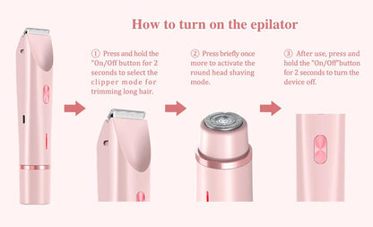 Electric Razor Woman Shaver Painless Mustache Epilator Leg Bikini Body Hair Trimmer for Women Facial Epilator Hair Remover