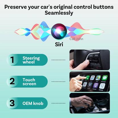 Ottocast 3.0 Mini Slim Wireless CarPlay Adapter Android Auto Dongle Plug Play Bluetooth 5.0 Wifi Auto Connect for 98% of Cars