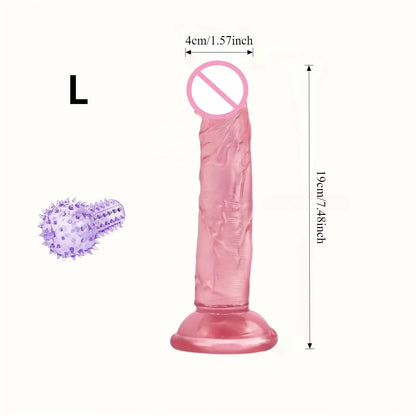 Soft Jelly Dildos Strong Suction Cup Waterproof Realistic Dildo Pink Penis Adult Sex Toys for Women Dick Vagina Anal Masturbator