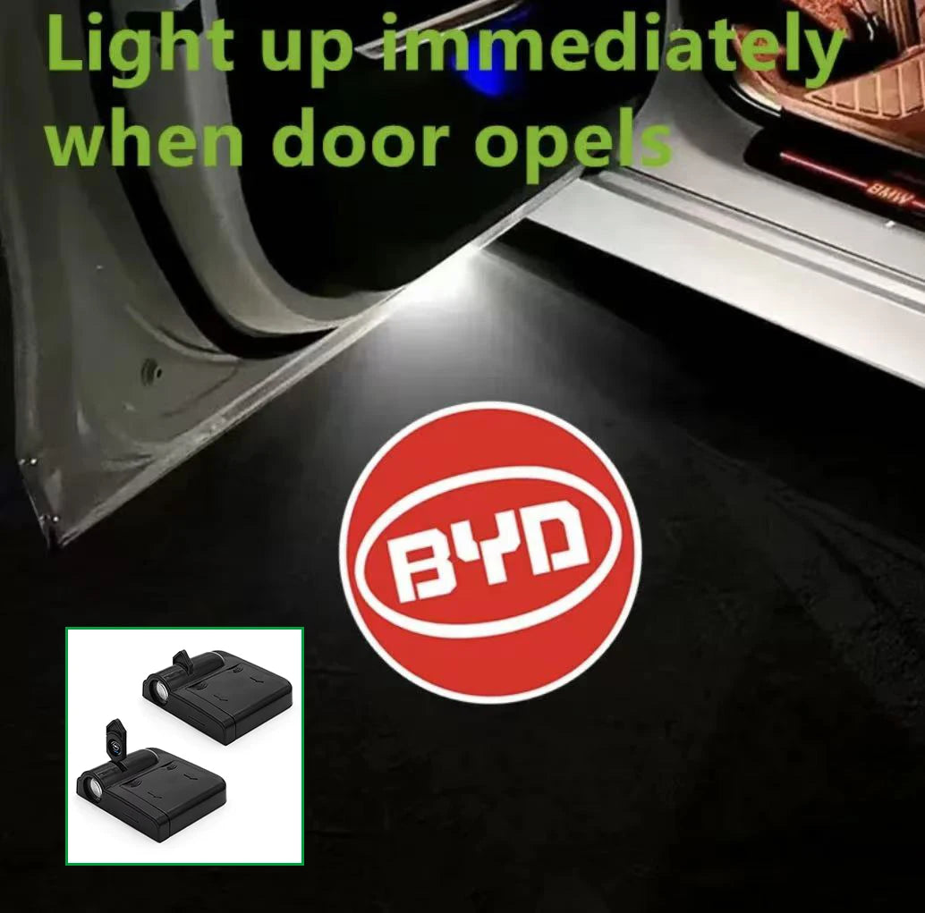 2Pcs For BYD ATTO3 QIN SONG S6 7 E6 TANG YUAN PLUS Auto Car Door HD LED Lamp Projector Courtesy Welcome Light  Accessories