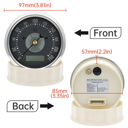 Retro 6 Gauge Set 160KMH,200KMH 85mm GPS Speedometer Gauge 8000RPM Tachometer 52mm Water Temp Oil Pressure Fuel Meter Voltmeter
