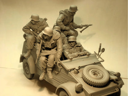 1/16 Resin Model Assembly Kit Gk, Tank Armor 5 People, Unpainted Model