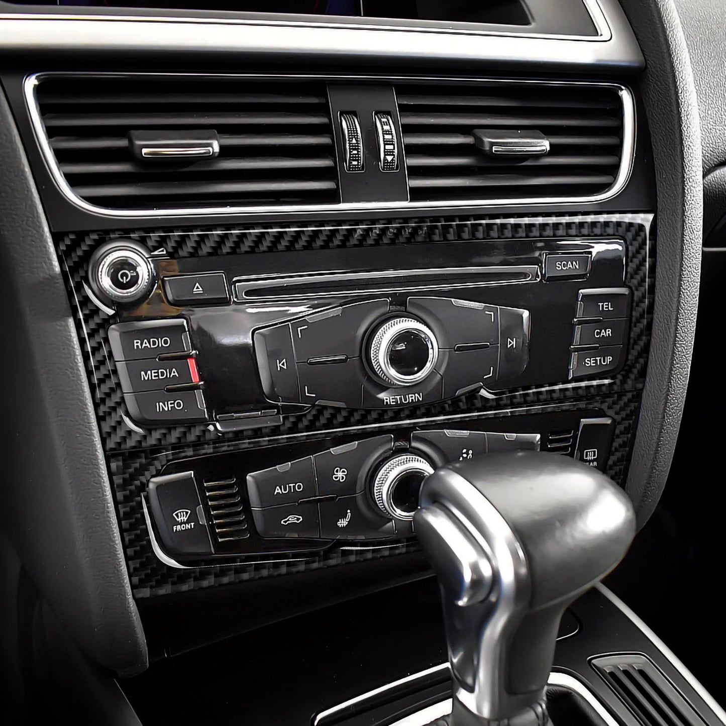 Car Center Console Gear Shift Panel Set, For Audi A4 S4 RS4 A5 S5 RS5 (2007-2016) Carbon Fiber Interior Sticker Trim Accessories