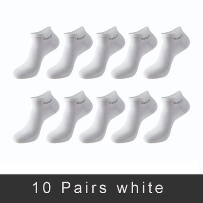 1/5/10 Pairs Men's Bamboo Fiber Ankle Socks High Quality Breathable Anti-Bacterial Casual Short Socks Size 38-45