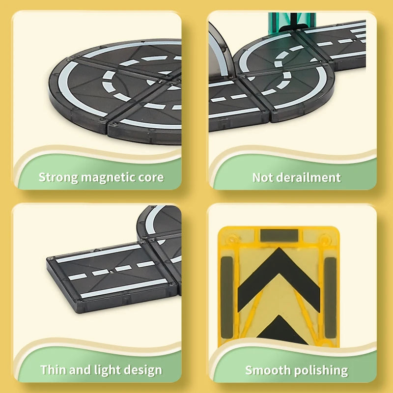 Magnetic Road Magnet Crane Car Toy Magnetic Block STEM Toys Creativity and Educational Construction Toys for Kids Birthday Gifts