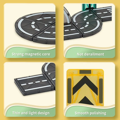 Magnetic Road Magnet Crane Car Toy Magnetic Block STEM Toys Creativity and Educational Construction Toys for Kids Birthday Gifts