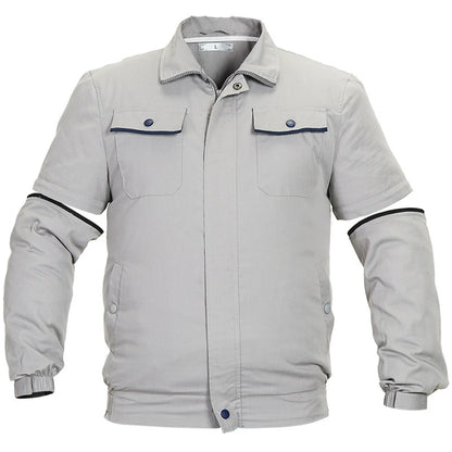 Summer Outdoor Cooling Fan Jacket Removable Sleeves Two-in-one Air Conditioning Clothes USB Charging Men Women Cooling Workwear
