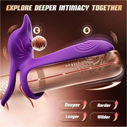 Vibrating Cock Ring Couples Sex Toys Dual Penis Ring Vibrator  Clitoral Stimulator G Spot Vibrator Adult Toys for Men Women