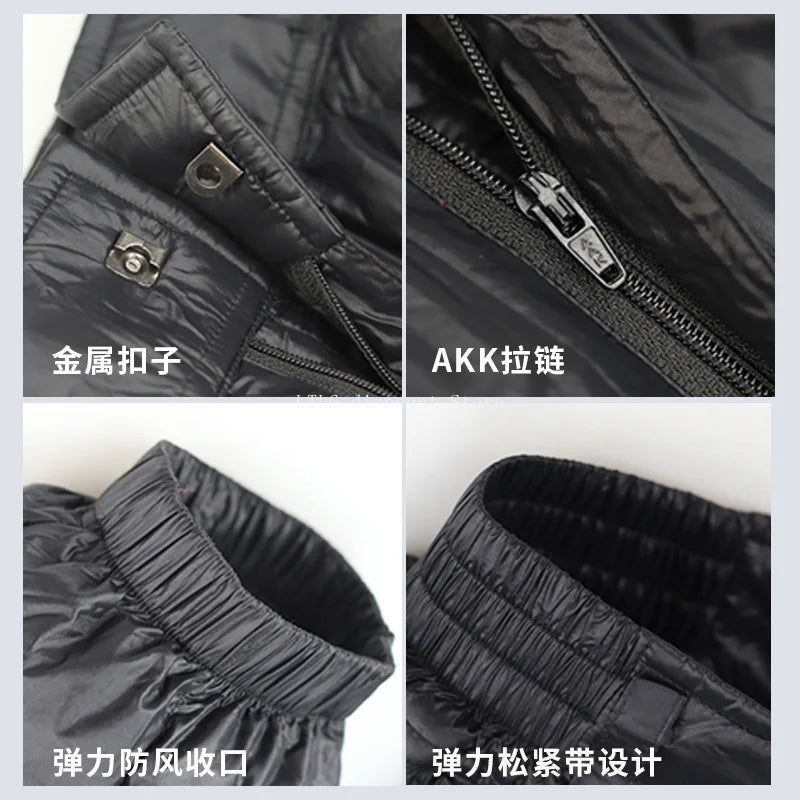 Down Pants Warm Duck Down Outdoor Windproof Waterproof Pants Cycling  ice snow sports hiking camping fishing sports winter pants