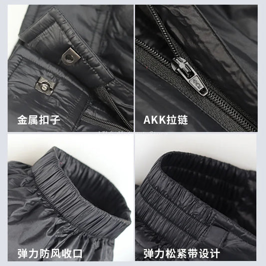 Down Pants Warm Duck Down Outdoor Windproof Waterproof Pants Cycling  ice snow sports hiking camping fishing sports winter pants