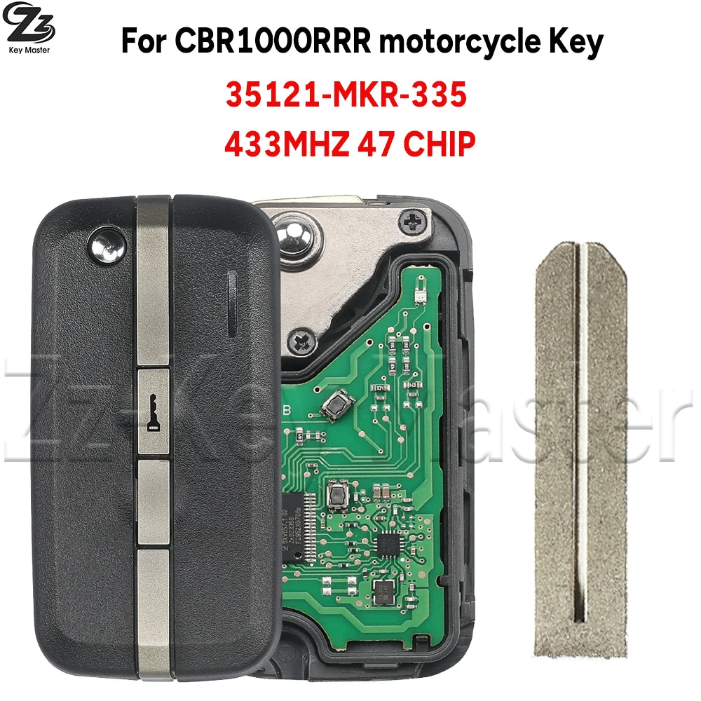 Zz 35121-MKR-335 433MHZ 47CHIP motorcycle smart key For Honda motorcycles CBR1000-RR Fireblade 2020+