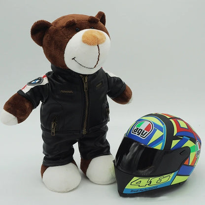 Kawaii helmet and teddy bear motorcycle decorations cute anime filled soft plush toys as gifts for friends during holidays