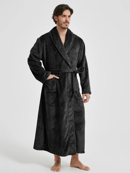 American-Style Autumn/Winter Couples' New Bathrobe, Morning Robe, Nightgown Men's Winter Pyjamas, Homewear Flannel Nightgown