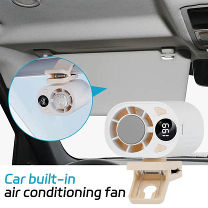 Portable Clip-On Cooling Fan USB Rechargeable Car Built-in Air Conditioning Fan Outdoor Semiconductor Cold Compress Fan