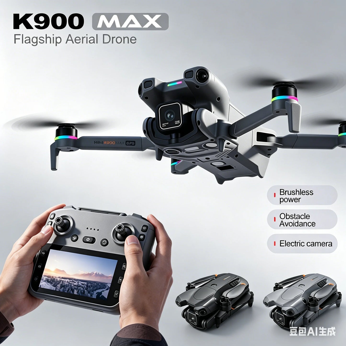 K900 MAX 8K Professional Drone with Dual Camera WiFi FPV Aerial Photography 360° Obstacle Avoidance Quadcopter airdrop Drone Toy