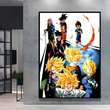 Classic Warm Blood Dragon Ball Posters Anime Pictures Goku Vegeta Son Gohan Wall Art Home Decor Picture Hanging Painting Decor