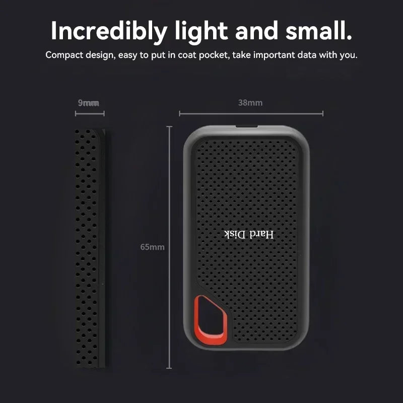 High-speed External Hd 2TB High-quality Hard Drive 128TB 64TB Portable SSD USB3.1 Solid State Disk for Mac/ Pc/Laptops/Phones