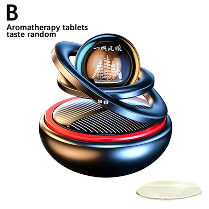 Automotive solar power 360° rotating perfume diffuser Air Freshener Original Perfume ornaments car Interior Accessories