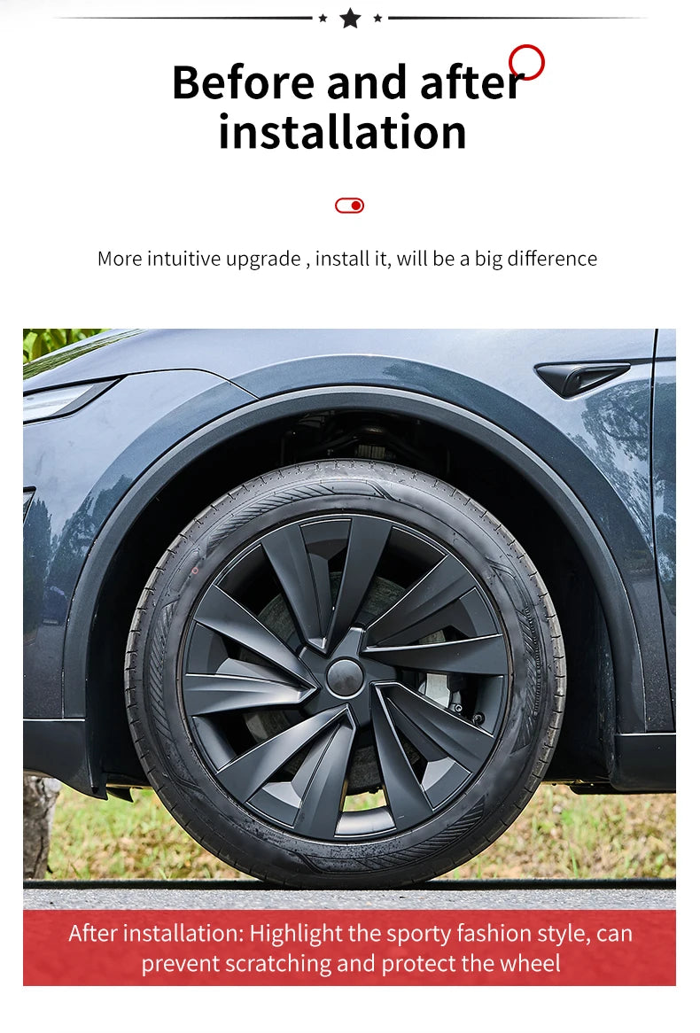 4PCS for New Model Y 2025-2026 Juniper 19in 28th Style Hubcap Rim Cover Accessories Hub Cap Automobile Wheel Cap for Tesla New