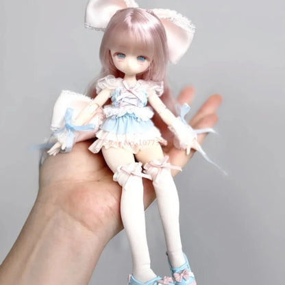 Authentic 1/8 Mjd Momotale Rabbit Tea Party Spring Lily Of The Valley Whispers Series Kawaii Style Diy Mjd Collectible Toys