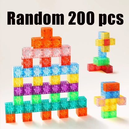 DIY Magnetic Building Blocks Transparent Square Toy Colorful Cubes Toy Construction Toy Assembly Toy for Children DIY Toys Gift