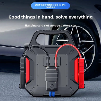 SUKIN High Capacity Booster Starting Device with Air Compressor.Portable Power Station for 12V Petrol Diesel Car.Jump Starter