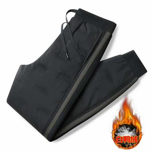 New Autumn and Winter Fashion Trend Thickened Warm Waterproof Down Pants For Men's Casual Loose Sports Plus Size Pants M-5XL