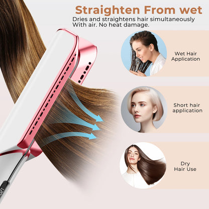 TINSOL New 2-in-1 Multifunctional Hair Dryer Air Straightener Negative Ion Hair Styling Tool Long-Lasting Styling Tool