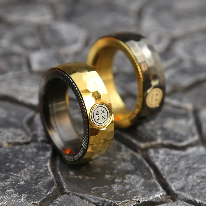 Ratchet Ring Mechanical Fidget EDC Toys Stainless Steel Adjustable Haptic Ring Fingertip Metal Tyre Toys Stress Spinner