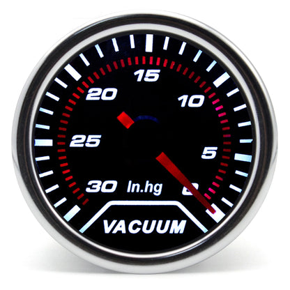 2" 52mm Universal 12V LED Smoke Len -1~0~2 BAR Turbo Boost Gauge Meter / Turbo Boost Meter with White LED Backlight For 12V Car
