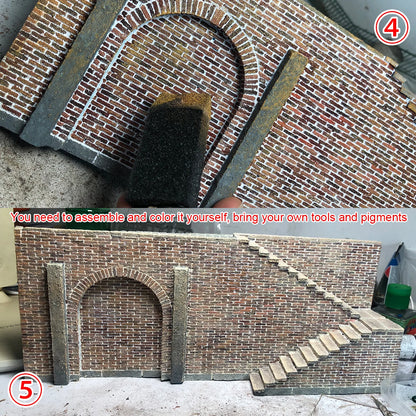Assembly Architectural Building Model Miniature Outdoor Factory Shed Repair Workshop Diorama Scale Model Kit Stand 1/35