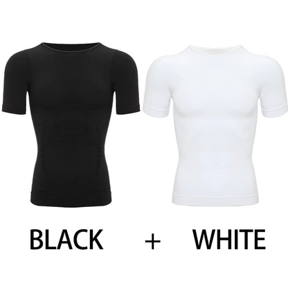 1/2 PCS Men Body Shaper T-Shirt Slimming Shapewear Corrective Posture Belly Control Compression Man Modeling Underwear Corset