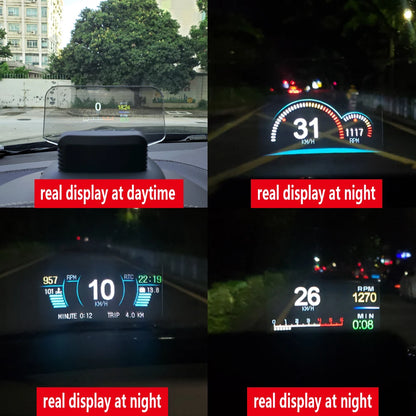 Car Navigation Projection HUD OBD2+GPS Head-Up Display Car Projector Speedometer /Water Temperature /Voltage/RPM Alarm