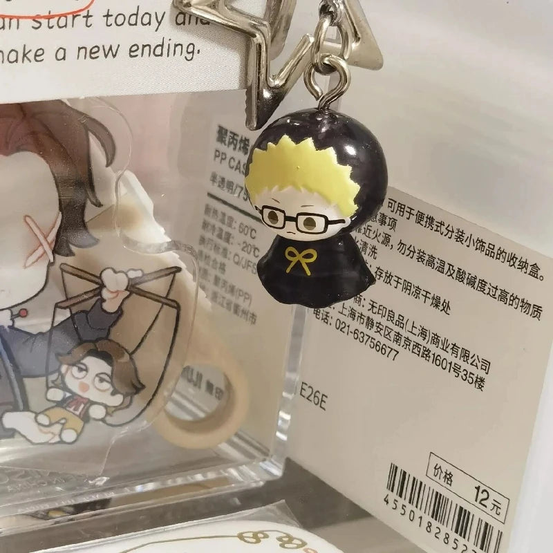 Bandai Haikyuu Gashapon Mini Figure Keychain Hinata Kageyama Tsukishima Kenma Kuroo Bag Pendant Umbrella Charm Anime Collectible