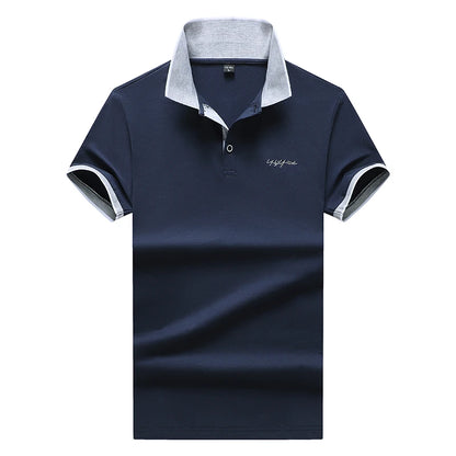 Cotton Golf Polo Giraffe Shirt Men Quality Embroidery Summer Short Sleeve Polo Shirts Casual Business Social Men's Lapel Polos