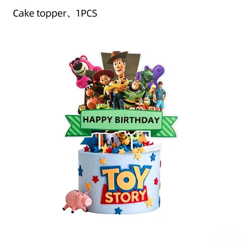 Toy Stories Theme Birthday Party DIY Decoration Toy Inspire Backdrop Hot Anime Cartoon Paper Plate Cup Birthday Party Supplies